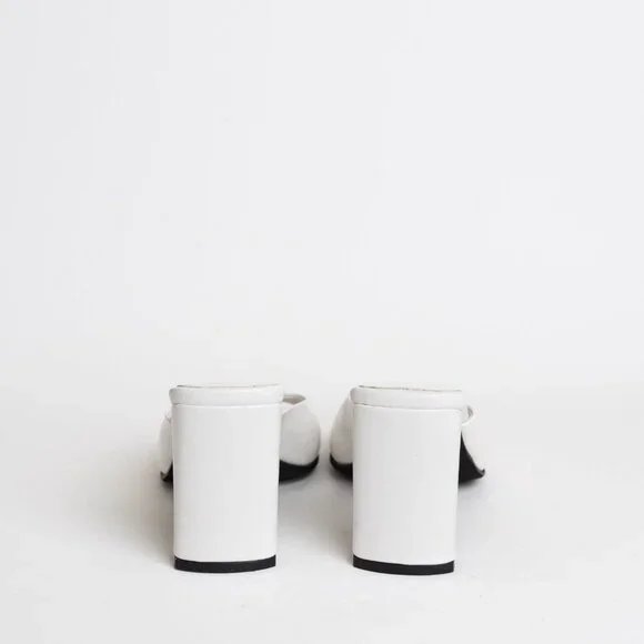 ✨ Jeffrey Campbell Square Toe Sandal Mule Inspired Heels White NEW - Picture 6 of 16